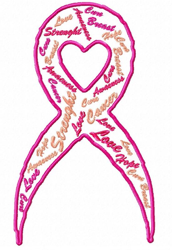 Cancer Text Art Embroidery Design