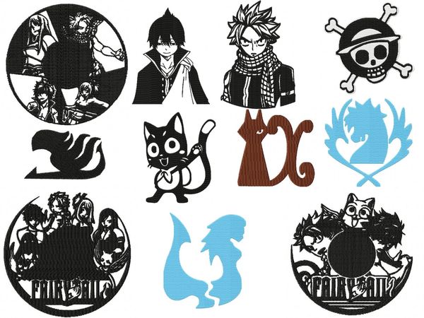 Fairy Tail Anime Embroidery Designs