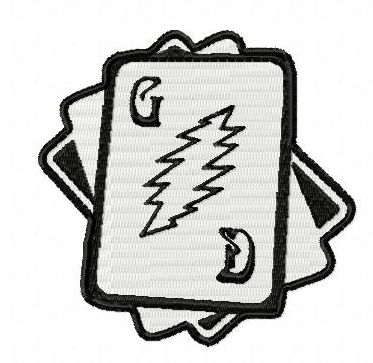 Gratefull Dead Card Patch Embroidery Design1