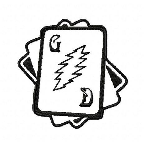Gratefull Dead Card Patch Embroidery Design 2