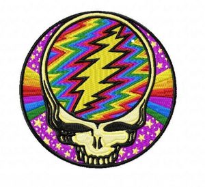 Grateful Dead Rainbow Skull Embroidery Design