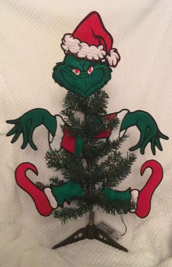 Grinch Christmas Tree ITH Applique Embroidery Design