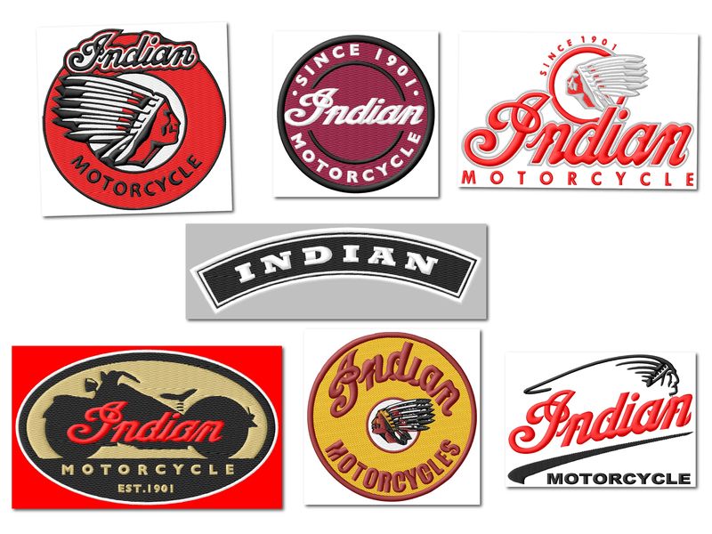 Indian Motorcycle Embroidery Designs Set 2