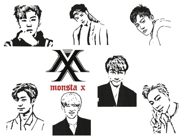 Monsta X Kpop Embroidery Designs