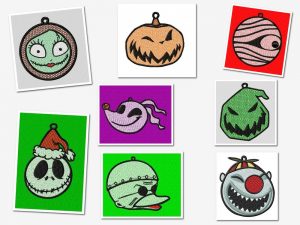 Nightmare Before Christmas Ornaments Embroidery Designs Set