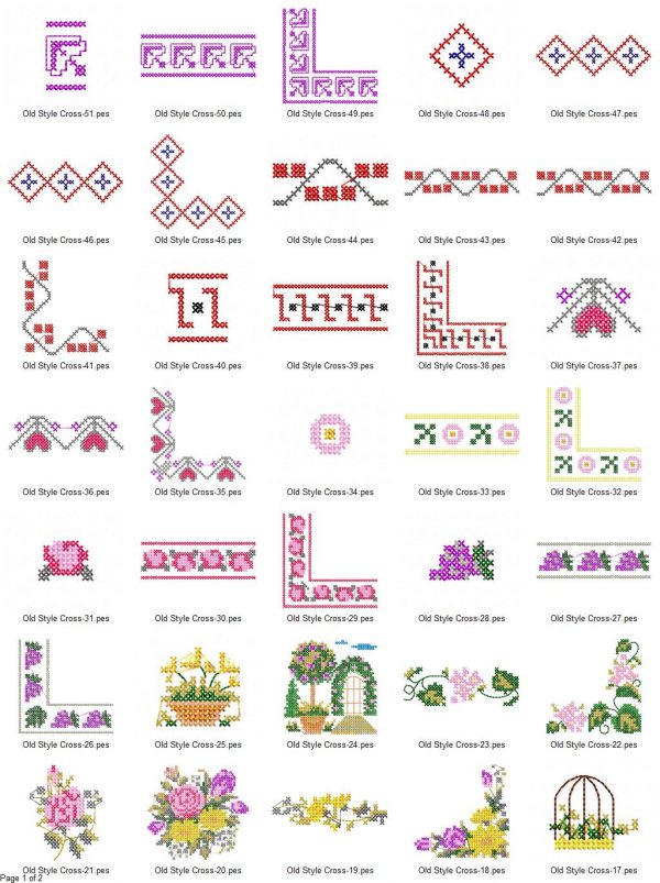 Old Style Cross Stitch Embroidery Designs P1