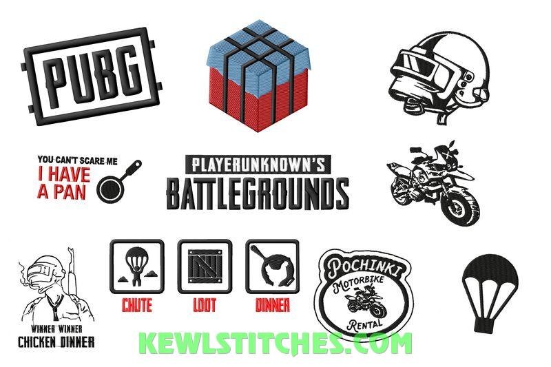 PUBG Player Unknown Battle Grounds Embroidery Designs