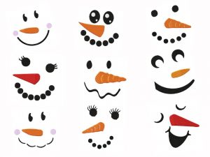 Snowman Faces Embroidery Designs Set1