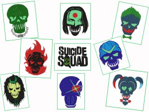 Suicide Squad Embroidery Designs Set