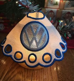 Volkswagen FSL Lamp Shade Embroidery Design stitched