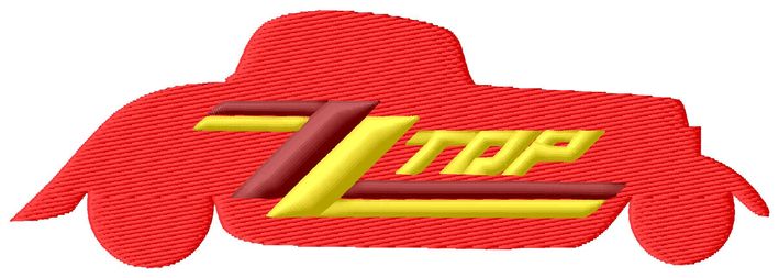 pear shy Mauve ZZ Top Car Logo Embroidery Design