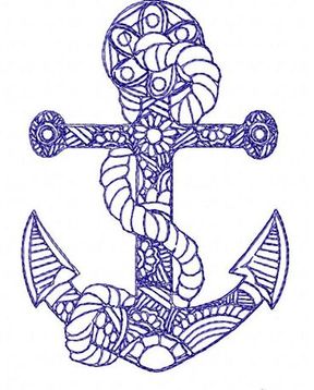 Mandala Anchor Embroidery Design