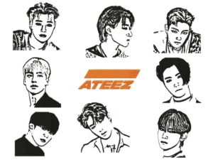 Ateez Kpop Boy Band Embroidery Designs