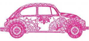 Boho Hippie VW Beetle Embroidery Design