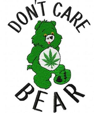 I Don't Care Bear Pot Embroidery Design