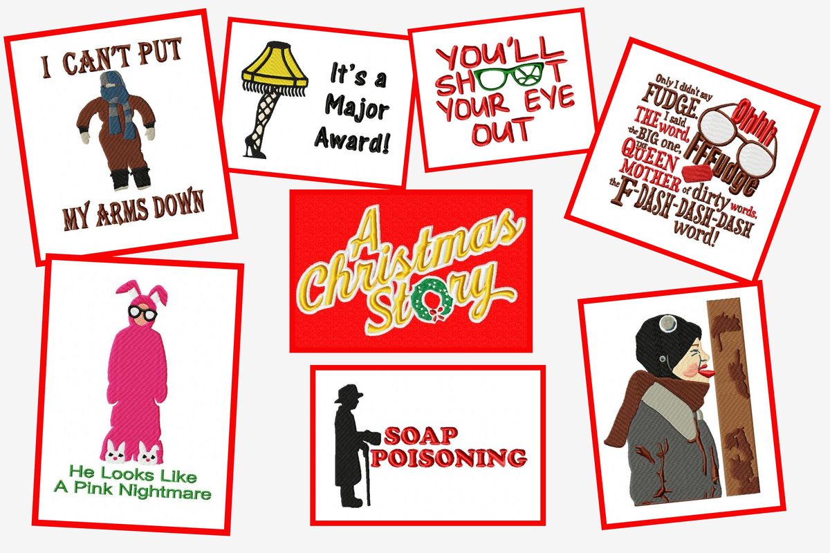 A Christmas Story Embroidery Designs Set