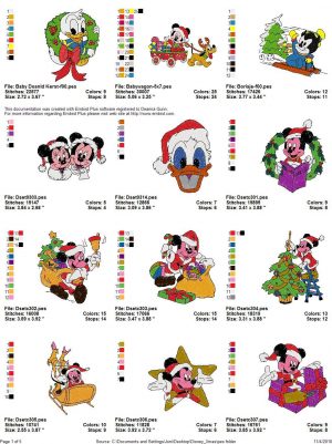 Disney Christmas Mickey and Friends Embroidery Designs