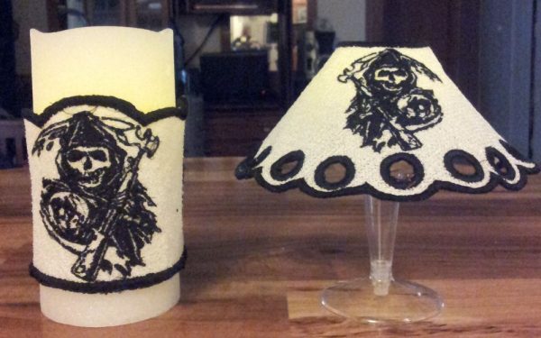 Son's of Anarchy FSL Wine Glass Lamp Shade and Candle Wrap Set