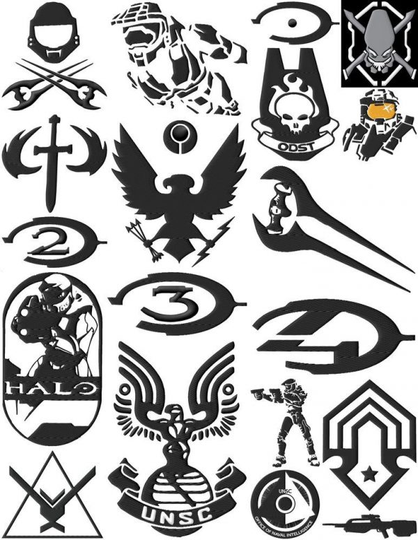 Halo Gamer Embroidery Designs Set