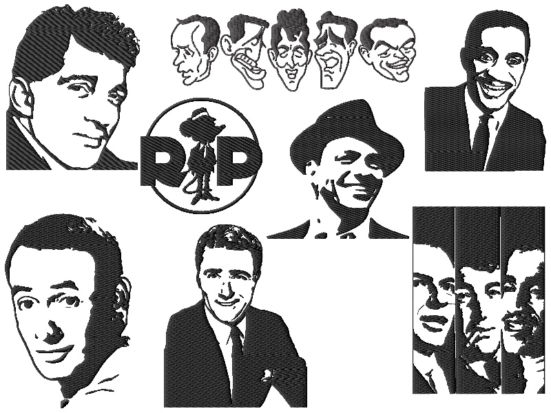 Rat Pack Embroidery Designs Set