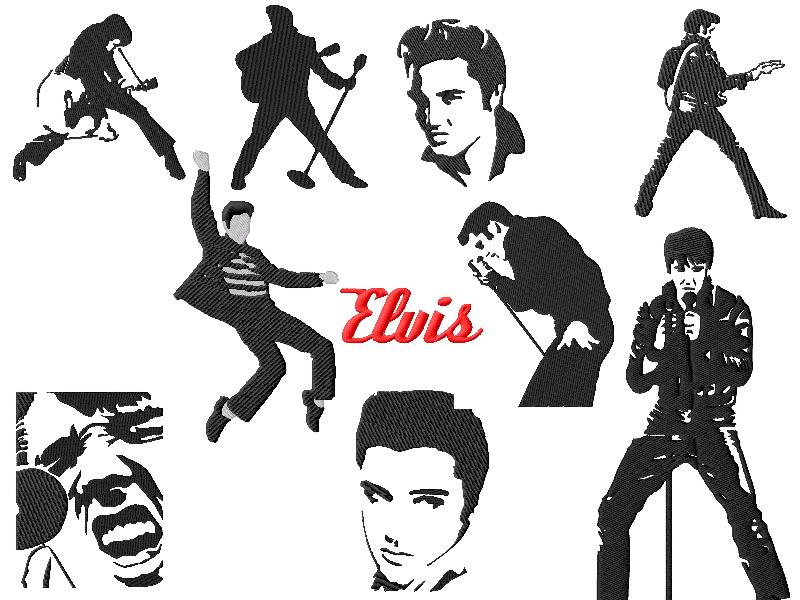 Elvis Embroidery Designs Set #3