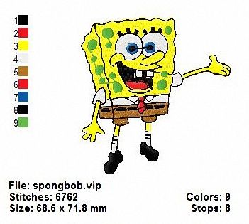 FREE Spongebob Squarepants Embroidery Design