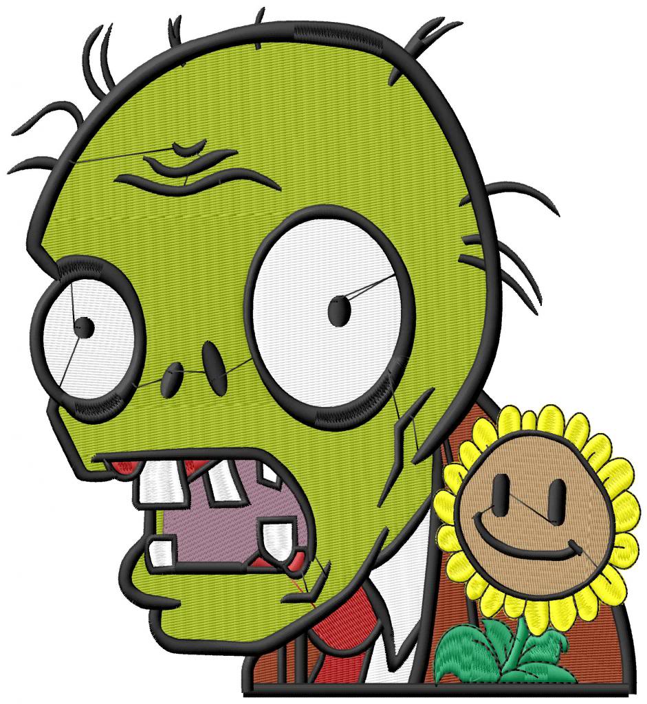 Plants vs Zombies X Large Bust Embroidery Design