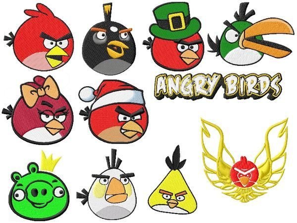 Angry Birds Embroidery Designs Set