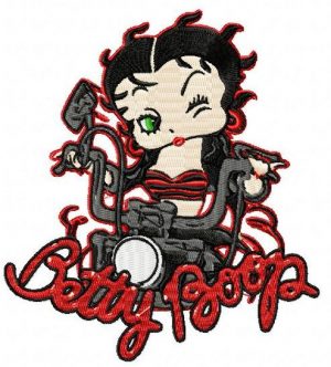 Biker Betty Boop Embroidery Design