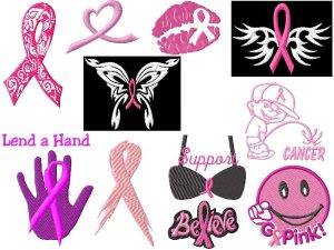 Cancer Awareness (Breast Cancer) Embroidery Designs Set 2