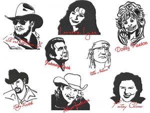 Famous People Country Music Star Embroidery Designs