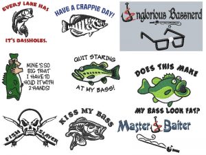 Rude Funny Fishing Embroidery Designs