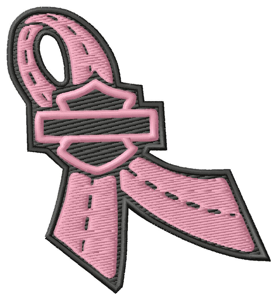 FREE Harley Cancer Ribbon Embroidery Design