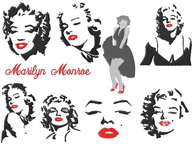 Marilyn Monroe Embroidery Designs Set 2