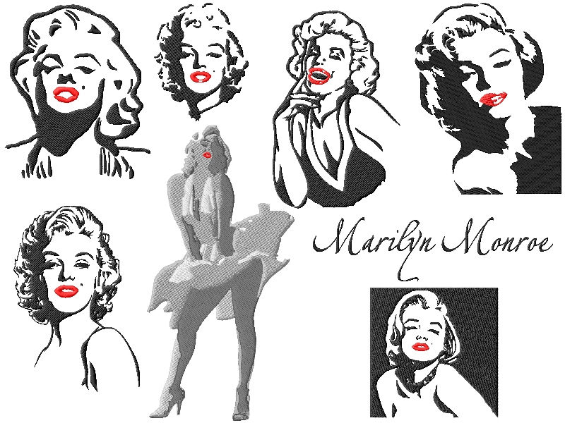 Famous People Embroidery Designs Marilyn Monroe