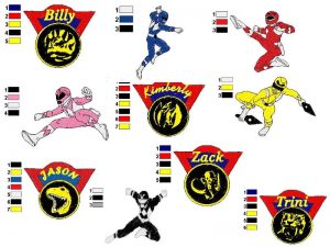 Power Rangers Embroidery Designs