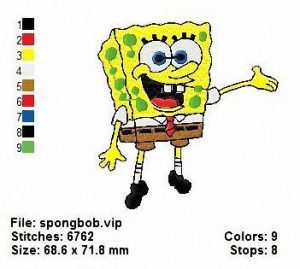 FREE Spongebob Squarepants Embroidery Design