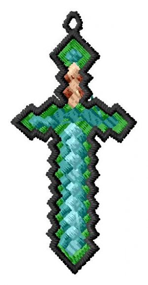 Minecraft FSL Sword Pendant Embroidery Design