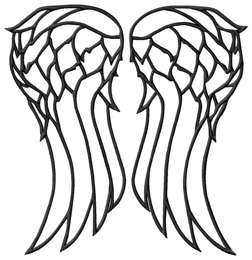 Walking Dead Daryl Dixon Wings Applique or Embroidery Design