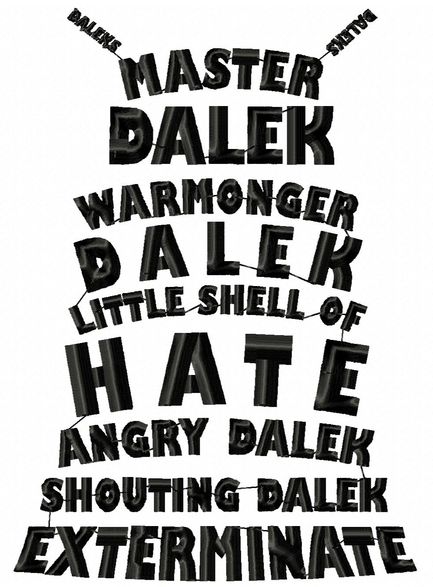 Dr Who Dalek Text Art Embroidery Design