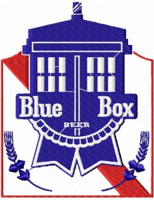 Dr Who Blue Box Beer Embroidery Design