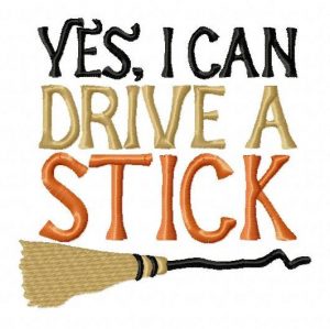 Funny Can Drive Stick Embroidery Design