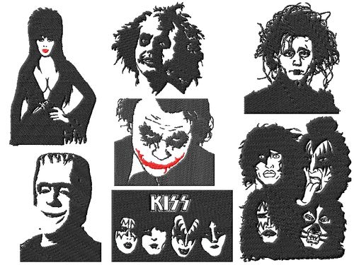 Famous People In Costume Embroidery Designs Set