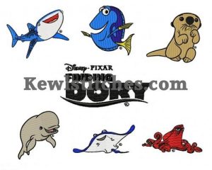 finding dory embroidery designs set