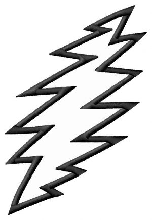 Grateful Dead Lightning Bolt Embroidery Design
