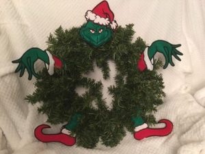 Grinch Wreath ITH Applique Embroidery Design