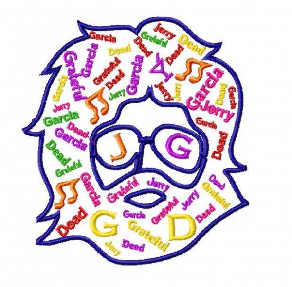 Grateful Dead Jerry Garcia Text Embroidery Design