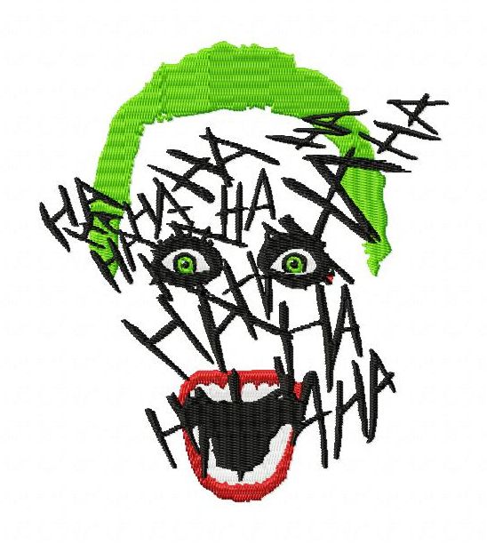Suicide Squad Joker Face Hahaha Embroidery Designs