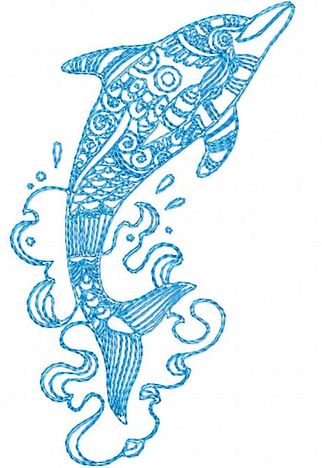 Mandala Dolphin Embroidery Design