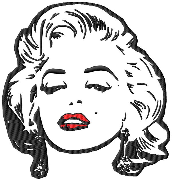 Marilyn Monroe Face Embroidery Design